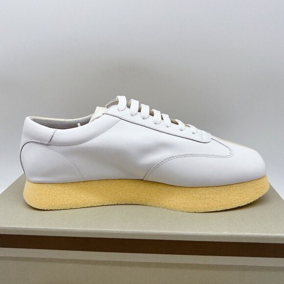 MARNI Split Color Crepe Gat Two-Toned Leather Sneakers Ivory/ White Womens EU 39 - Picture 11 of 16